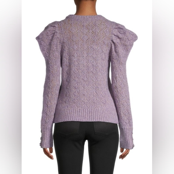 Veronica Beard Nova Puff Sleeves Alpaca and Merino Wool Blend Sweater - Picture 3 of 13